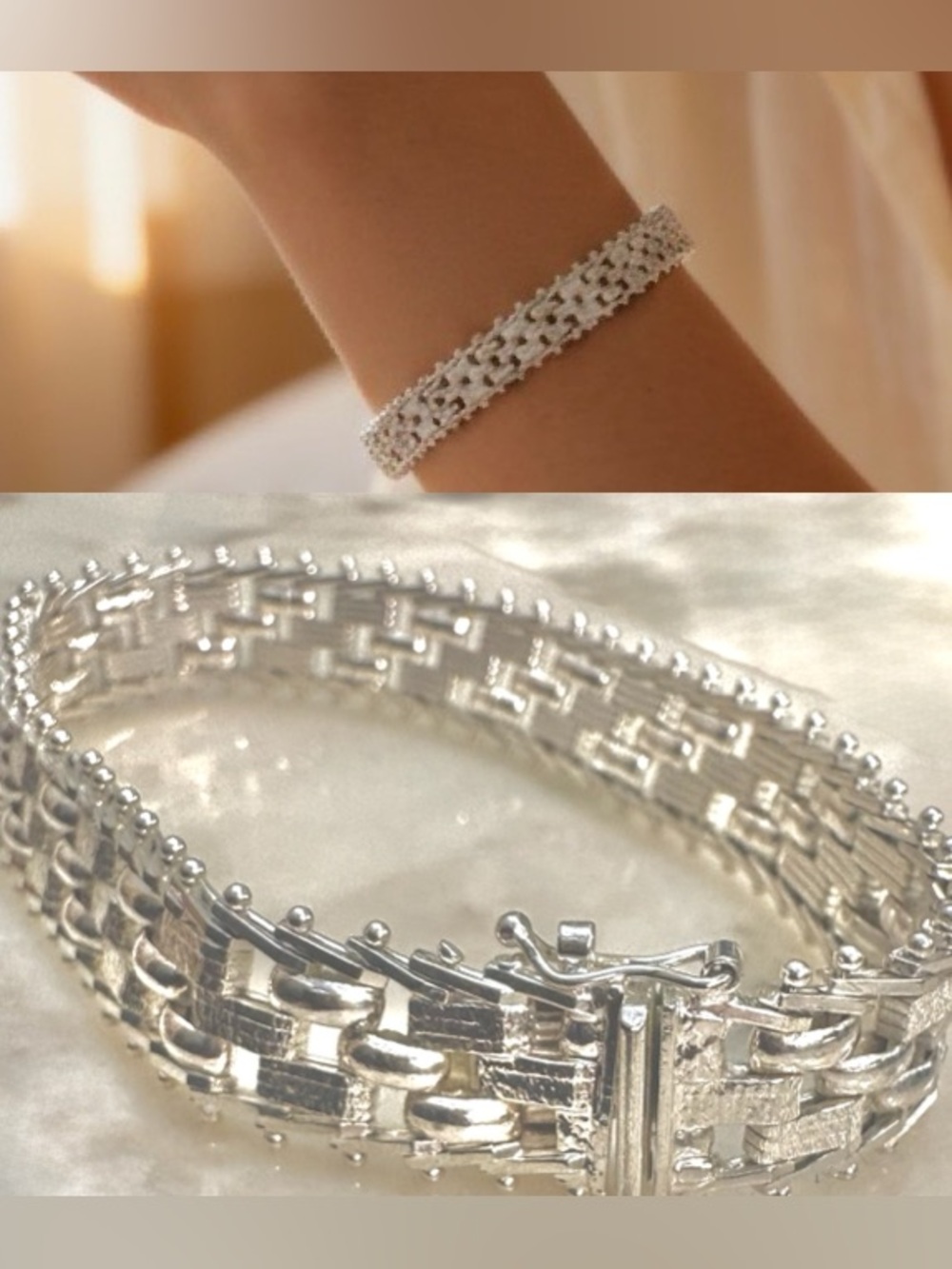 Milor Italian Sterling Silver Woven Bracelet Vintage Like New 20 grams FIRM